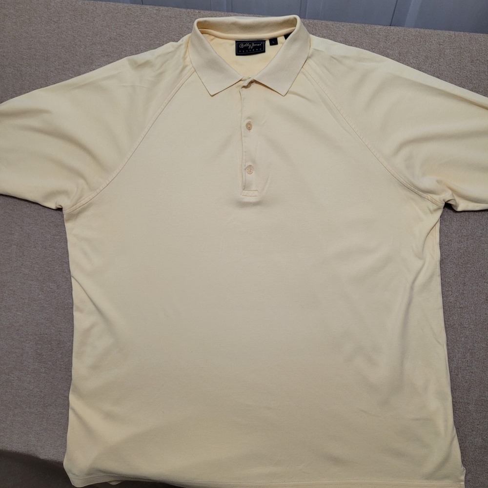 Bobby Jones Polo Shirt Men's Large Yellow Short Sleeve Cotton Golf Casual Knit